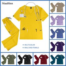 Mehrfarbige Apotheke-Arbeitskleidung, Krankenschwester-Uniform, medizinische Oberteile, Hosen, Anzüge, Krankenhaus-Arzt-Arbeitskleidung, OP-Bekleidungsset, Uniformen für Zahnchirurgie