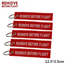 Vor dem Flug entfernen Auto-Schlüsselanhänger, rote Stickerei, Luftfahrt-Geschenke, Schlüsselanhänger, Schlüsselanhänger-Halter für Motorräder, Schlüsselanhänger, Chaveiro, 5 Stück