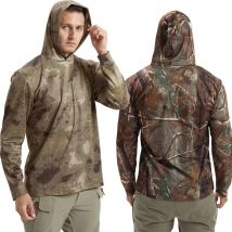Taktische T-Shirts UPF Sonnenschutz Herren Langarm Hoodie Lässige, schnell trocknende T-Shirts Wandern Radfahren Sport Laufen Pullover Tops