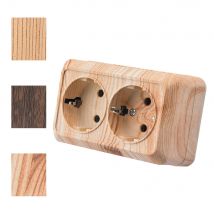 Wood Classic Plugs Socket Paint Plastic With Ground Power Sockets Electrical Outlets EU Standard Wall Mounted Flame Retardant