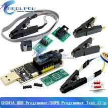 CH341A / CH341B 24 25-Serie EEPROM Flash BIOS USB-Programmiermodul SOIC8 SOP8 Testclip für EEPROM 93CXX / 25CXX / 24CXX KIT