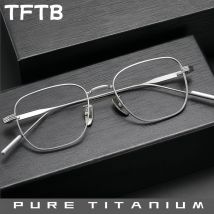 TFTB Occhiali da vista semplici da uomo e da donna con montatura ultraleggera in titanio puro Occhiali da vista ottici retrò 142mm