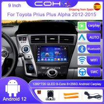 COHO-Radio Multimedia con GPS para coche, reproductor de vídeo con Android 12, ocho núcleos, 8 + 2012G, para Toyota Prius Plus Alpha 2015-256