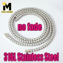 3/4/5mm 316L Edelstahl Halsketten Tennis Kette Diamant Zirkon Iced Out Für Männer Frauen Mode hip Hop Schmuck Kostenloser Versand