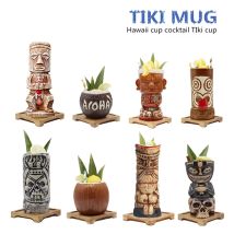 Hawaii Tiki Tassen Cocktailbecher Bier Getränkebecher Weinbecher Keramik Tiki Tassen Ideal für Cocktailgetränke