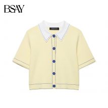 BSAY Süße und modische Herbst-Neue Kollektion 2025, Damen-Poloshirt mit Kragen, Kurzmantel, französischer Duftstil