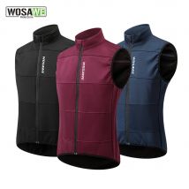 WOSAWE Herren-Fahrradjacke aus Gelit-Thermofleece, ärmellose Fahrradwesten, winddichte Wärme, Fahrradbekleidung ohne Taschen