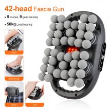 42 Köpfe Faszienpistole Hochfrequenzvibration Tiefkörpermassagegerät Rücken Taille Oberschenkel Massagegerät Nacken Schulter Muskel Masajeador