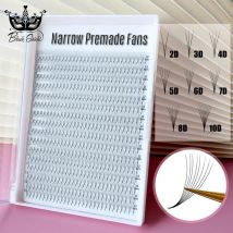 16 Linien Mega Tray Handgefertigte Wimpern Vorgefertigter Fächer mit schmalem Volumen 5D 6D 10D Dark Pointy Base Promade Fans Wimpernverlängerungszubehör