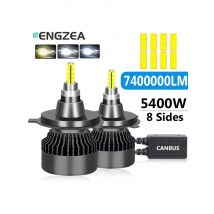 ENGZEA 7400000LM 5400W H4 H11 LED 360 Canbus 9012 H7 H1 H3 H8 D1S D2S 4300K HB3 9005 HB4 9006 Led Car Headlight 6000K Fog 12V