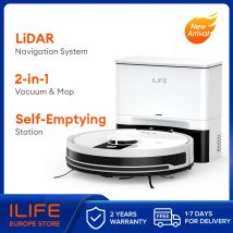 ILIFE A12 Pro Robot aspirapolvere e scopa combinato, navigazione LIDAR, raccolta automatica della polvere, aspirazione 3000 Pa, app/telecomando