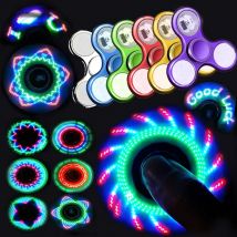 Kreative leuchtende LED-Licht Fidget Spinner Hand Top Spinner Glow In Dark Light EDC Figet Spiner Finger Stress Relief Spielzeug