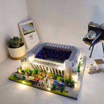 Fußballstadion-Modell im Madrid-Stil, Micro-Mini-Diamant-Block-Set für Kinder und Erwachsene, zum Zusammenbauen von Barcelona, Fußballplatz, Ziegel-Set, Puzzle-Spielzeug