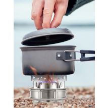Tomshoo Portable Outdoor Stainless Steel Alcohol Stove with Foldable Handles for Camping Hiking Backpacking Picnic Survival