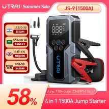 UTRAI 150PSI pompa ad aria portatile compressore d'aria per auto gonfiatore per pneumatici per auto 1500A Car Jump Starter Power Bank bomba de aire para coche
