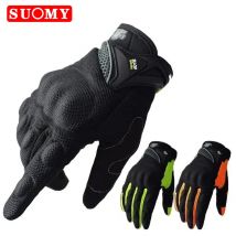 SUOMY Oddychające rękawice motocyklowe wyścigowe z pełnymi palcami Jakość Stylowo zdobione przeciwpoślizgowe rękawice do noszenia Duży rozmiar XXL Czarny
