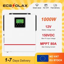 Inversor Solar híbrido ECGSOLAX 1KW 12V Solar V controlador híbrido inversor incorporado 80A MPPT inversor híbrido fuera de la red