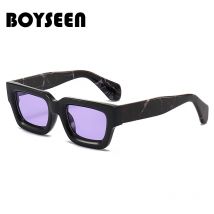 Boysaid occhiali da sole con montatura spessa uomo UV400 occhiali da sole Hiphop lenti rosse viola Vintage occhiali moda Gafas De Sol