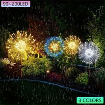 1/2/4/6PCS Fuochi D'artificio Solari Luce IP65 Impermeabile Esterno 8 Modalità di Illuminazione 90-200LED 3 Colori Fata Luci Della Stringa giardino di Natale