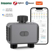 Temporizador de agua automático Zigbee/BT, manguera Dual, sistema de riego de jardín, grifo, programador de aspersor, compatible con Alexa IPX5