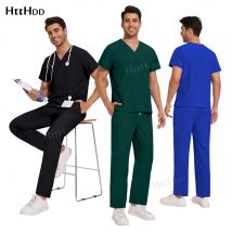 Krankenpflege Krankenhaus Uniformen Krankenschwester Schönheit Dental Salon Arbeitskleidung Uniform Medizinische Peelings Sets für Männer Frauen Elastische Atmungsaktive Peeling