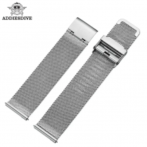 Addiesdive Universal 20mm Mesh Mailänder Armband Edelstahl ultra dünne Business Silber Metall Armband Herren Business Armband