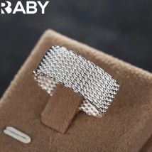 Heiße klassische 925er-Sterlingsilber-Charms, einfache Netzringe, edler Damenschmuck für Damen und Herren, Größe 6, 7, 8, 9, 10, modische Hochzeitsgeschenke