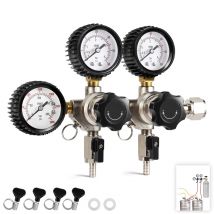 ELECQUEEN Kegerator regolatore di Co2 con doppia regione di pressione, W21.8 / CGA320 ingressi Homebrew Beer Keg sistema gassato, Soda Water