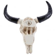 Longhorn Kuh Schädel Kopf Ornament Wandbehang 3D Tier Statue Figuren Handwerk Nostalgisch Realistisch für Zuhause Halloween Dekor