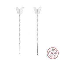 Einfache lange Quaste 925 Silber Nadel Ohrringe Schmetterling Earline Liebe Kette Ohrringe Ohrring für Mädchen Party Schmuck Geschenke