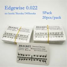 Kit completo di staffe ortodontiche in metallo (100 pezzi), slot da 0,022" con 345 °   Ganci e base in rete per incollaggio diretto, 5x20 pezzi