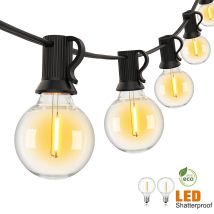 G40 Luci a corda per ghirlanda da esterno Lampadina a LED in plastica impermeabile infrangibile Catena luminosa per decorazioni per patio Patry collegabile vintage