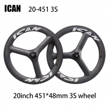 ICAN Sale BMX 20" 451 Tri-Speichen-Räder V/Scheibenbremse vorne 100 hinten 130 135 mm Max. Reifen 451*1,35 Carbon-Laufradsatz passend für Faltrad