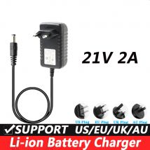 Versorgung 21V 2A Lithium-Batterie-Ladegerät 21V 2000MA Bohr-Ladegerät Elektrowerkzeuge Taschenlampe Elektronisches Wiegen UK-Stecker 5,5*2,1MM