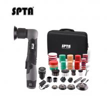 Mini pulidora de coche inalámbrica SPTA LD104 de 12V, micro pulidora multi inalámbrica RO/DA con almohadillas de pulido de 1-3 pulgadas para detalles