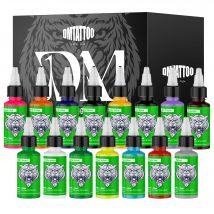 DM Tattoo Ink 15 Color 1OZ/Bottle Natural Plant Extract Pigment Body Painting Long Lasting No Color Loss Professional Tattoo Ink