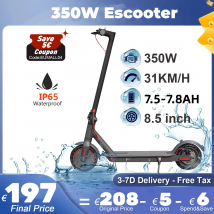 AOVOPRO-patinete eléctrico de 350W para adultos, Scooter con neumático de 8,5 pulgadas, 31 KM/H, 7,5/7.8AH, aplicación inteligente, envío gratis