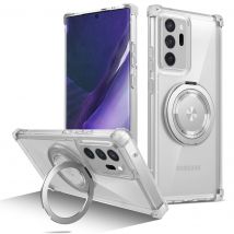 Custodia trasparente per telefono, anello girevole a 360 gradi con supporto magnetico per Samsung Galaxy Note 20 Ultra 5G, compatibile con MagSafe