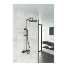 GME Round Elite Columna de ducha termostática fabricado en latón con un acabado en color titanio 3099