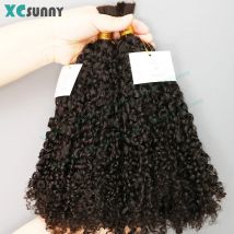 Kinky Curly Bulk Human Hair For Braiding Hair Extensions Bundles Bulk Curly Hair For Boho Knotless Braids Double Drawn