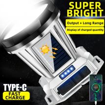 Solar und USB wiederauf ladbare LED Induktion scheinwerfer 6 Modi Langstrecken kopf Taschenlampe Outdoor wasserdicht Camping Angeln Scheinwerfer