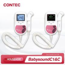 CONTEC Fetal Doppler Heartbeat Monitor Retroilluminazione LCD Colore rosa con sonda 2Mhz 3mhz 8Mhz Sonda per monitor del battito cardiaco del bambino