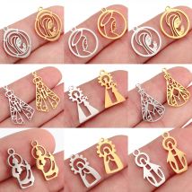 5 Stück hohle Jungfrau Maria Charm Edelstahl Engel Unsere Liebe Frau Anhänger DIY Armband Ohrring Spanien Katholiken Handwerk Schmuckherstellung
