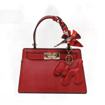 Red Bag Women's 2022 Fashion Bride Shoulder Crossbody Bag High-end PU Material Urban Minimalist Style Color Blocking Trendy Bag