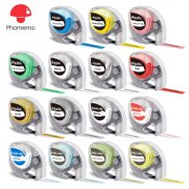 P12 Label Tape Compatible with Dymo LetraTag 200B Refills LT-100H Label Replacement for Phomemo P12 PRO Label Maker 12mm x 4m