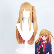 Oshi no ko hoshino rubin cosplay perücke gerade orange gold rosarot perücke cosplay anime perücken hitze beständige synthetische perücken