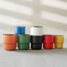 Bicchiere sottovuoto in acciaio inossidabile 304, tazza da viaggio portatile per bevande calde e fredde - Tazza da viaggio, caffè, festa da 255 ml in 16 colori