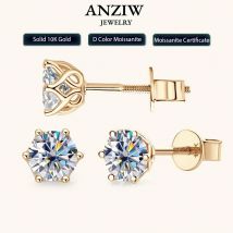 100% 10 Karat Gold Ohr stecker 0,5 ct 1,0 ct Moissan ite Diamant ohrringe im Runds chliff für Männer und Frauen zertifizierter Schmuck aus echtem Gelbgold