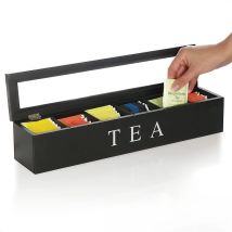 1 Stück hölzerne Teebeutel-Aufbewahrungsbox, Flip-Top-Fach-Organizer für Kaffeekapseln, Schmuck, Uhrenvitrine mit Trennwänden