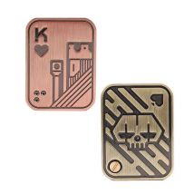 Metal Domino Push Slider Stress Relief Toy Anti Stress EDC Top Spinning Poker Toys Portable Decompress Magnetic Toys Adults Gift